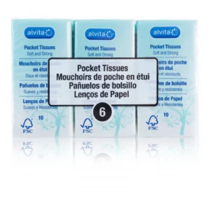 Alvita Tissues Wht Pocket 6Pk