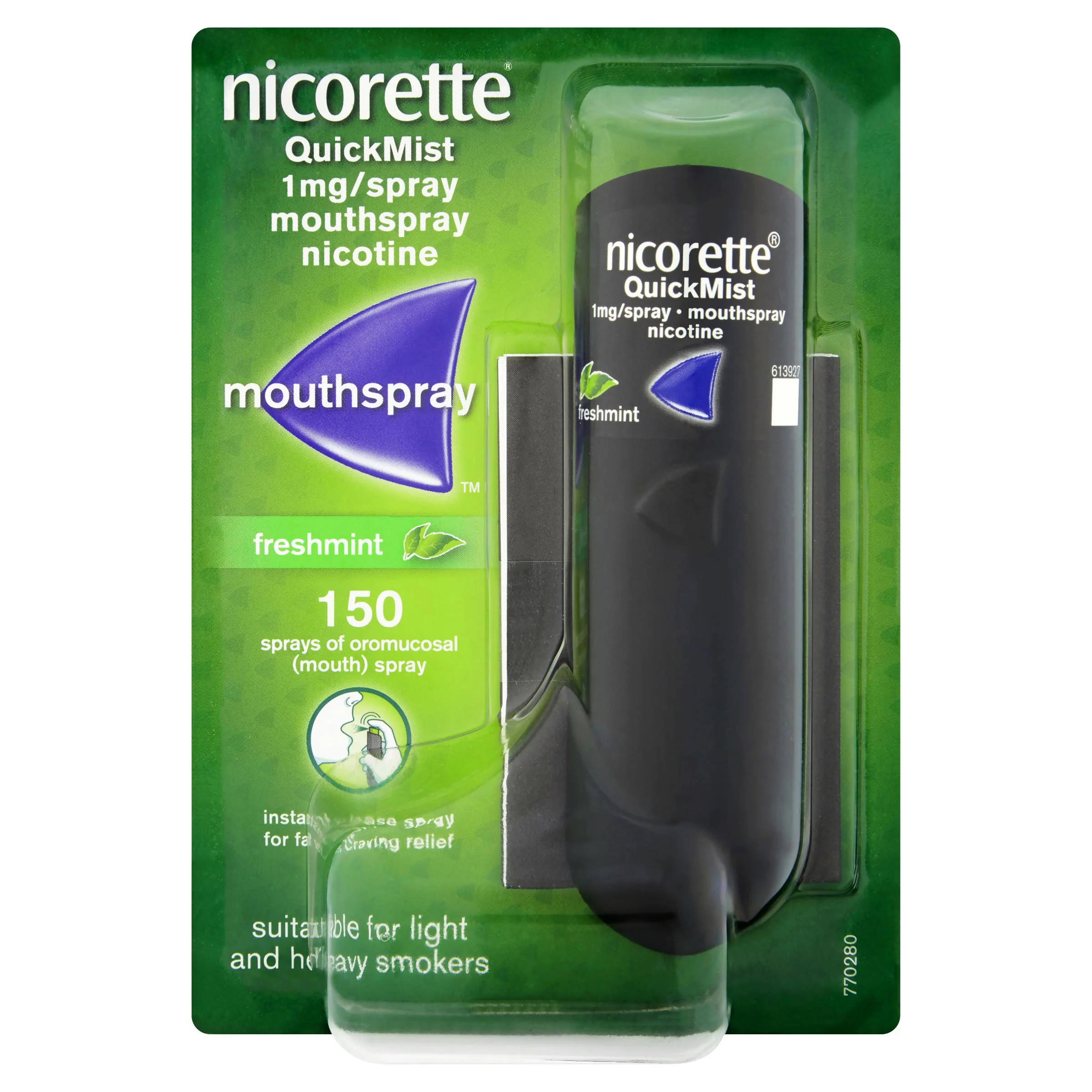 Nicorette® QuickMist 1mg/Spray Mouthspray Nicotine Freshmint - Single- 150 Sprays (Stop Smoking Aid)