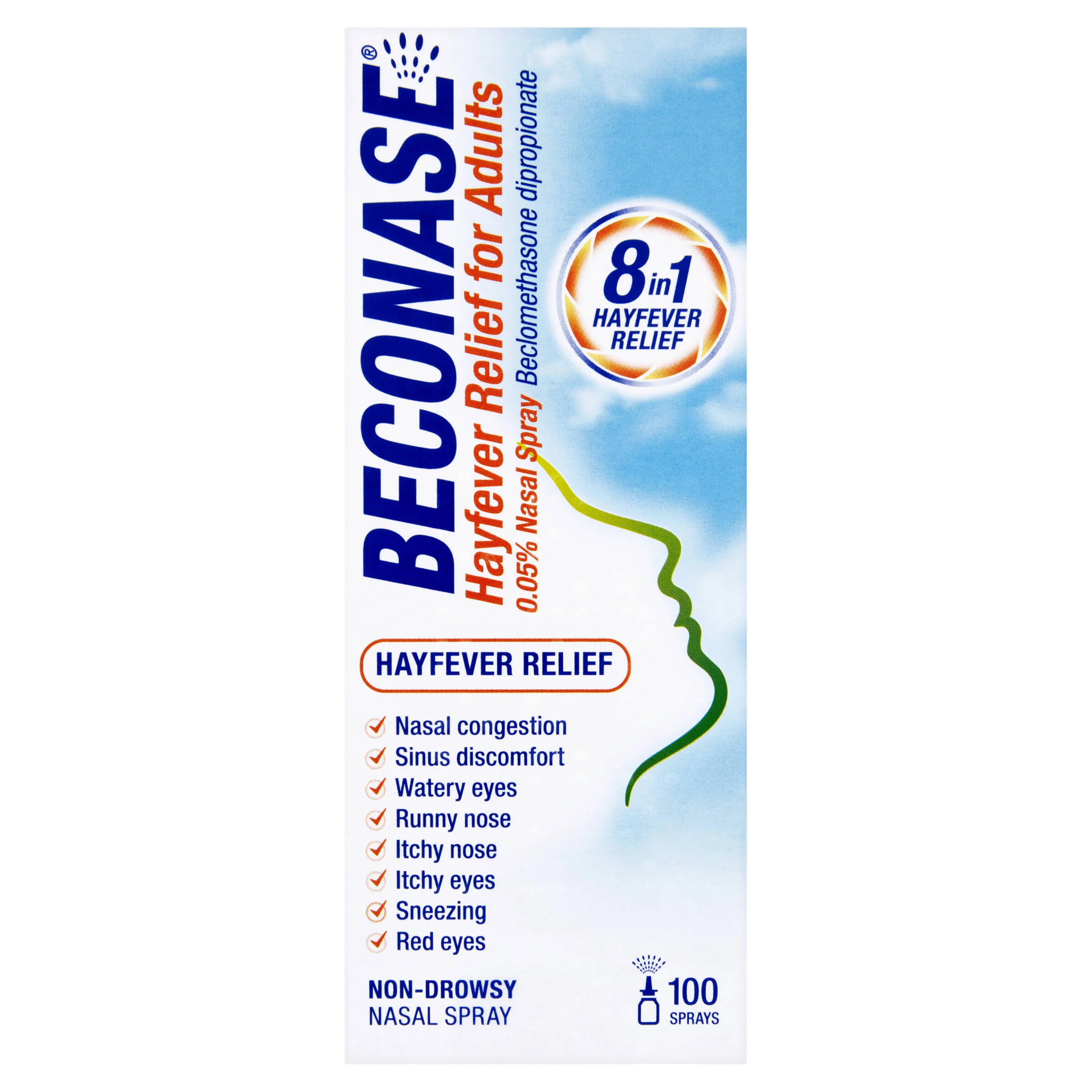 Beconase Hayfever Relief for Adults 0.05% Nasal Spray (100 Doses)