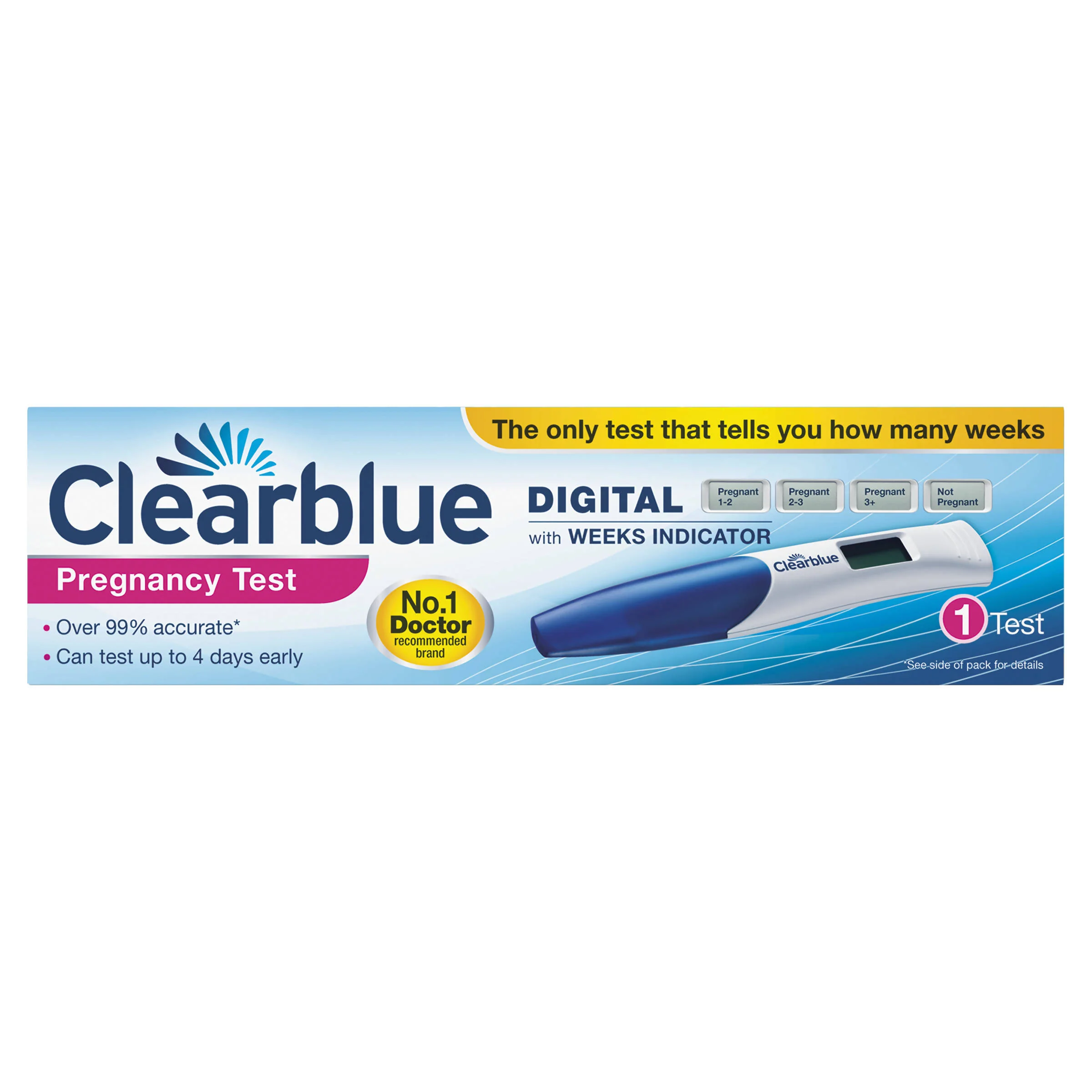 Clearblue Pregnancy Test with Weeks Indicator, Kit of 1 Digital Test