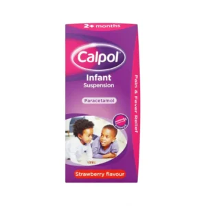 Calpol Sugar Free Infant Suspension, Paracetamol Medication, 2+ Months, Strawberry Flavour, 100ml